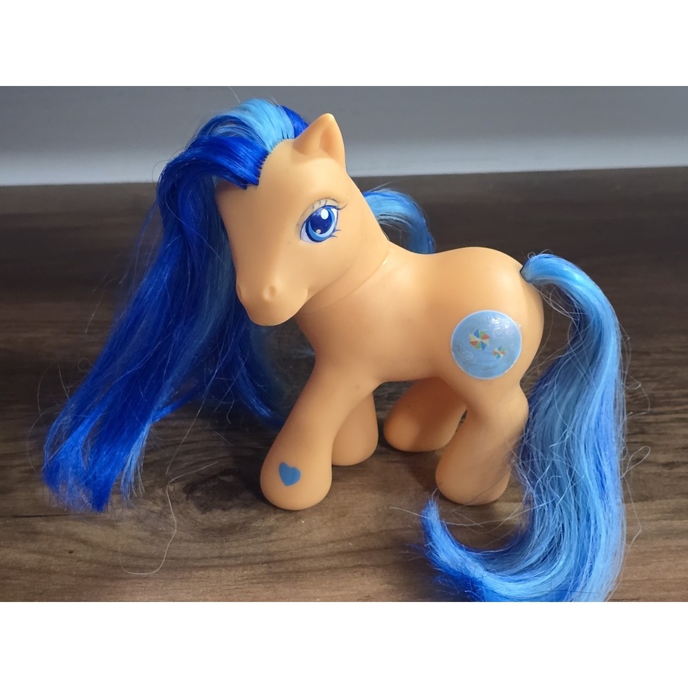 2002 G3 My Little Pony Wishawhirl Earth Pony Figure Blue Orange 4"